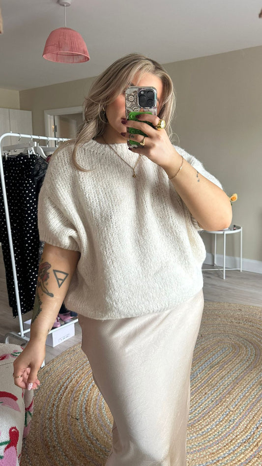 Chunky Short Sleeve Knit - Cream