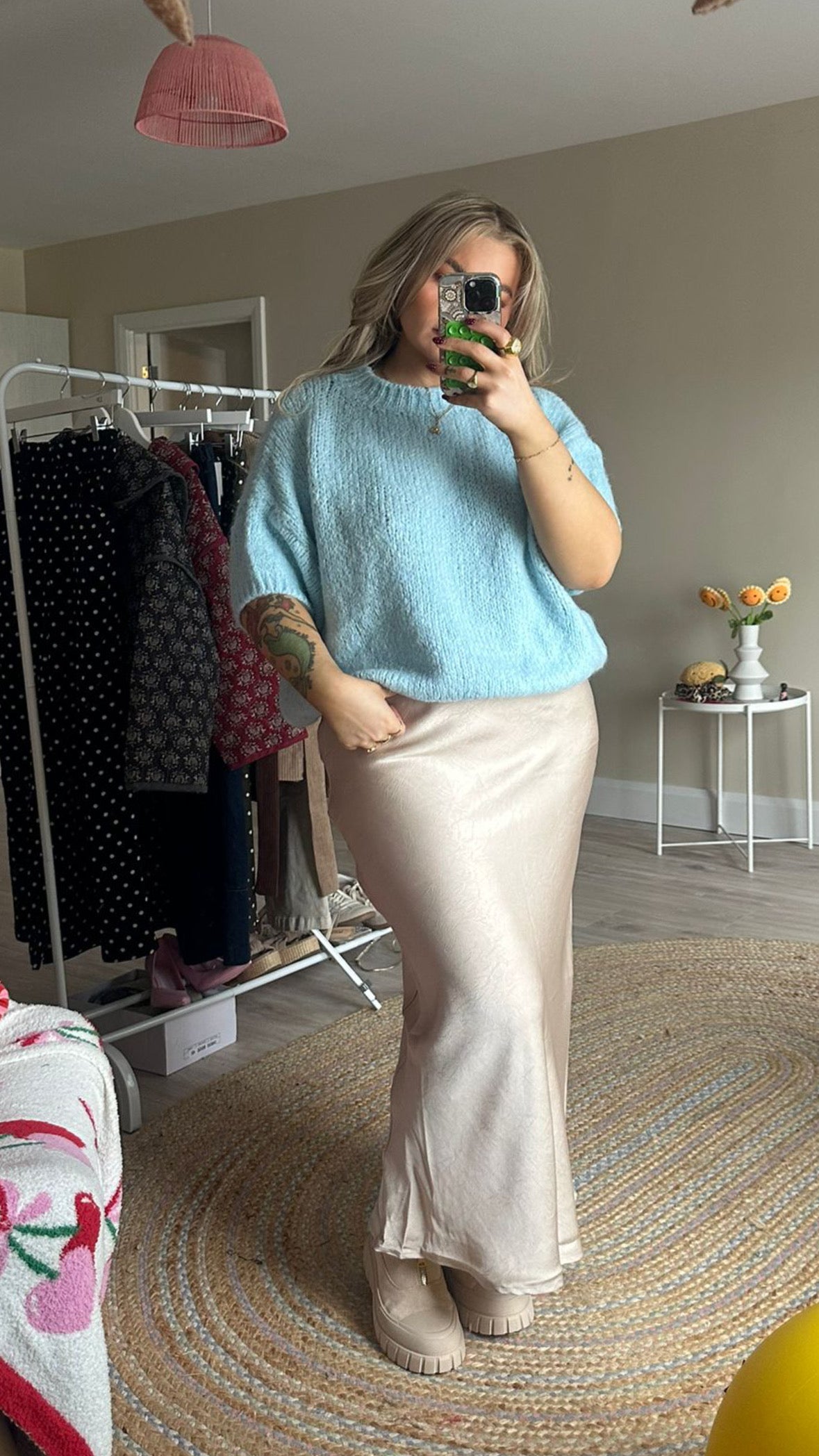 Chunky Short Sleeve Knit - Blue