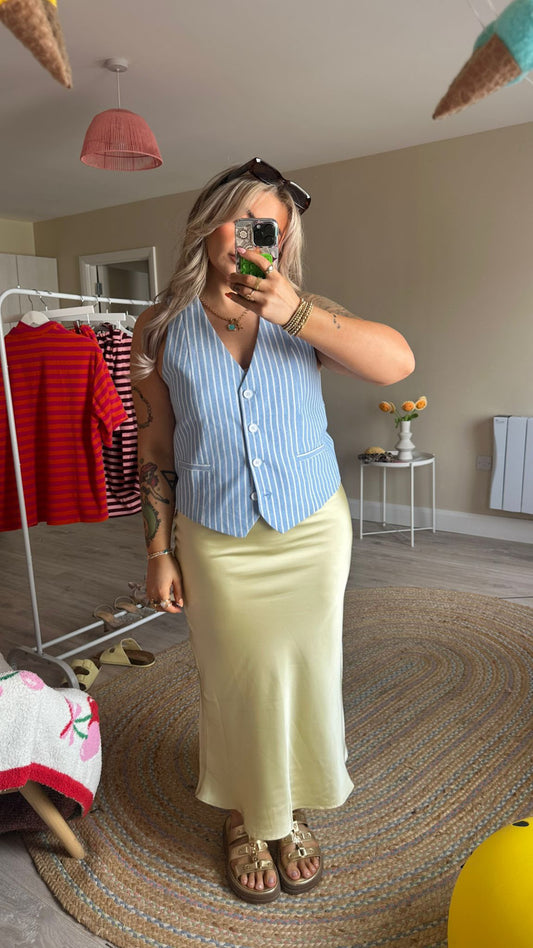 Butter Yellow Slip Midaxi Skirt