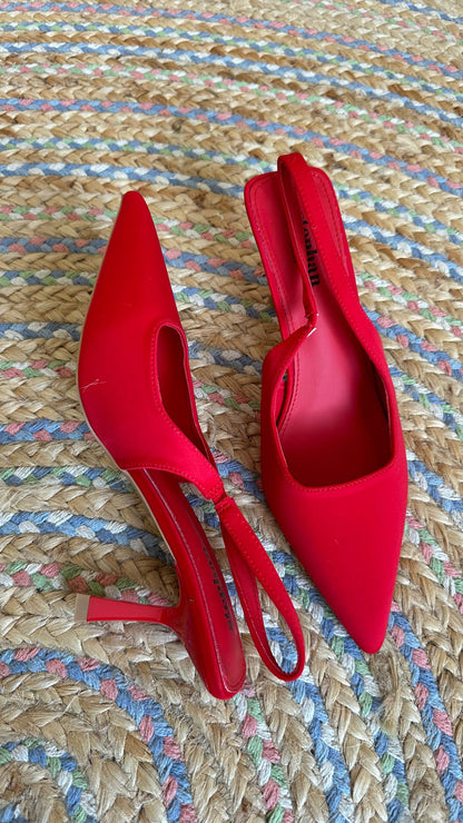 Red Kitten Heels