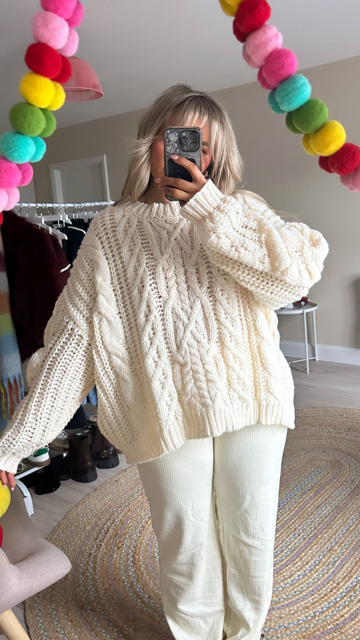 Chunky Cable Knit Oversized Jumper