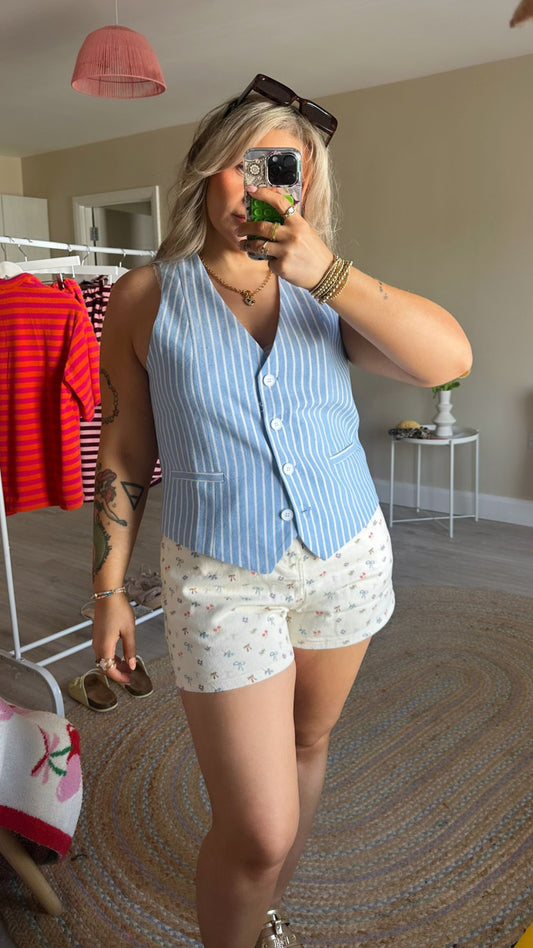 Printed Bow & Flower Shorts