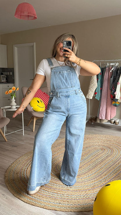 Denim Button Up Dungarees