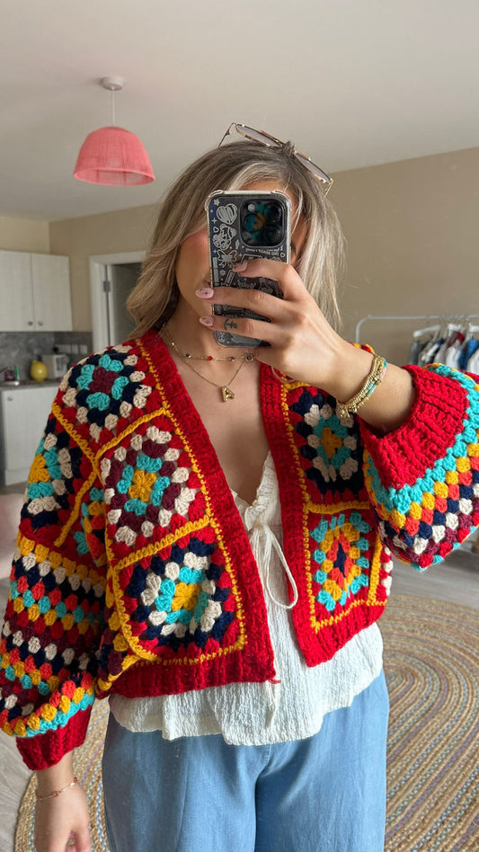 Crochet Knit Oversized Cardigan