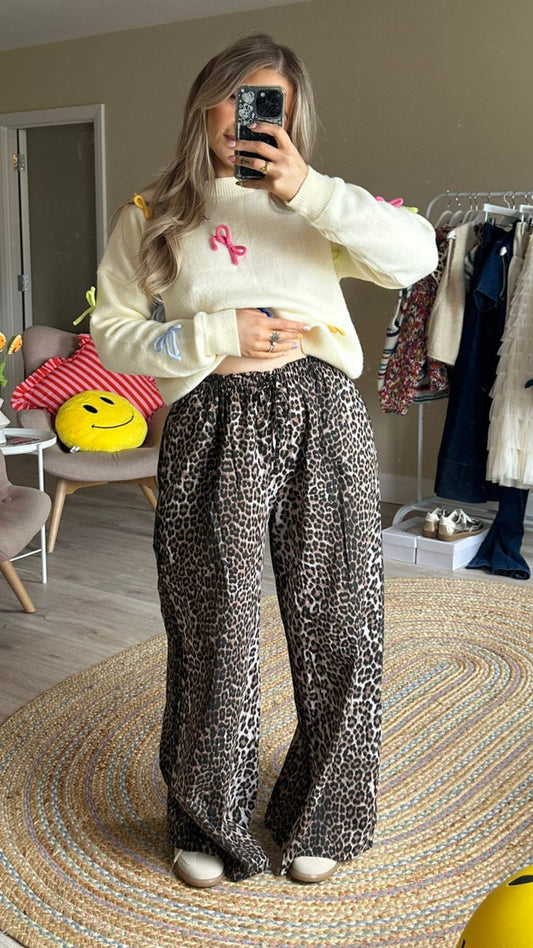 Leopard Print Pull on Trousers