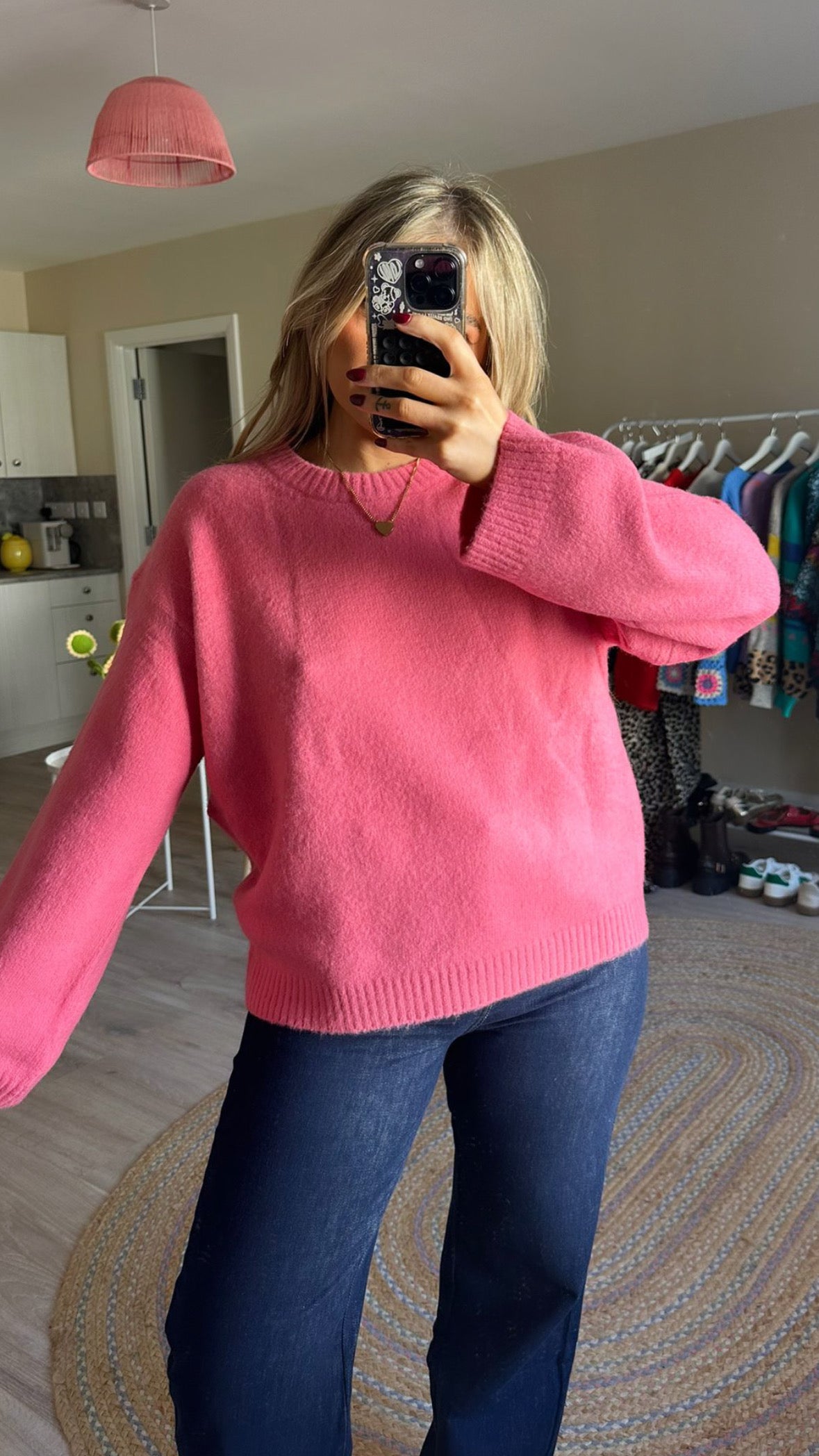 Chunky Knit Jumper In Pink