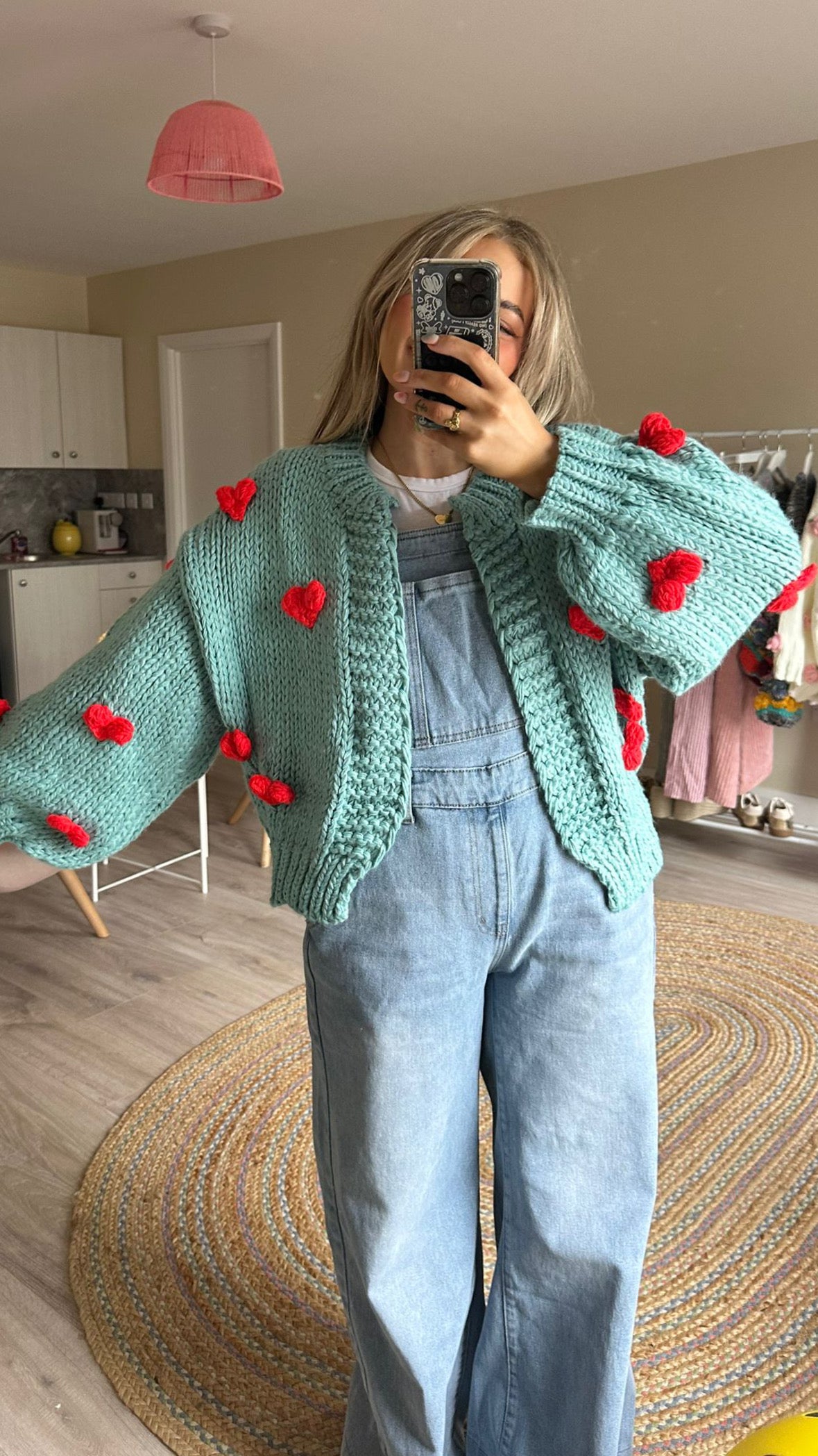 Blue Heart Chunky Knit Cardigan