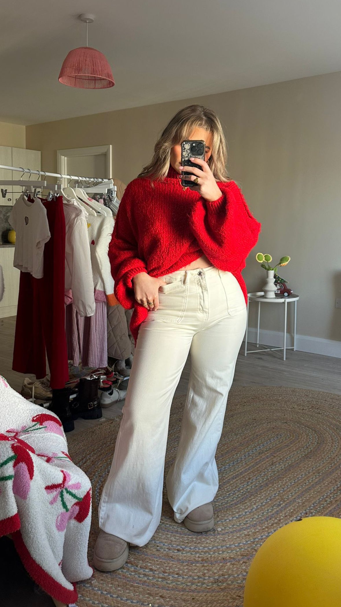 Cream High Waist Flare Jeans