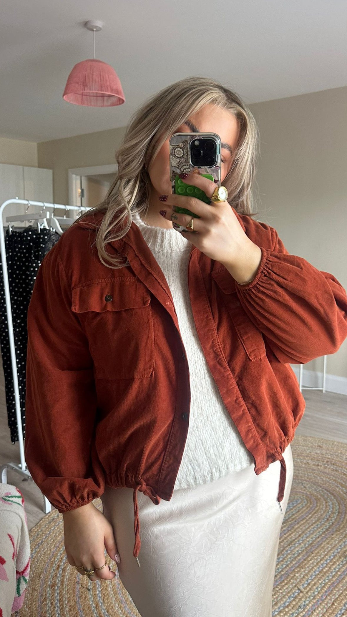 Lightweight Cord Jacket - Rust
