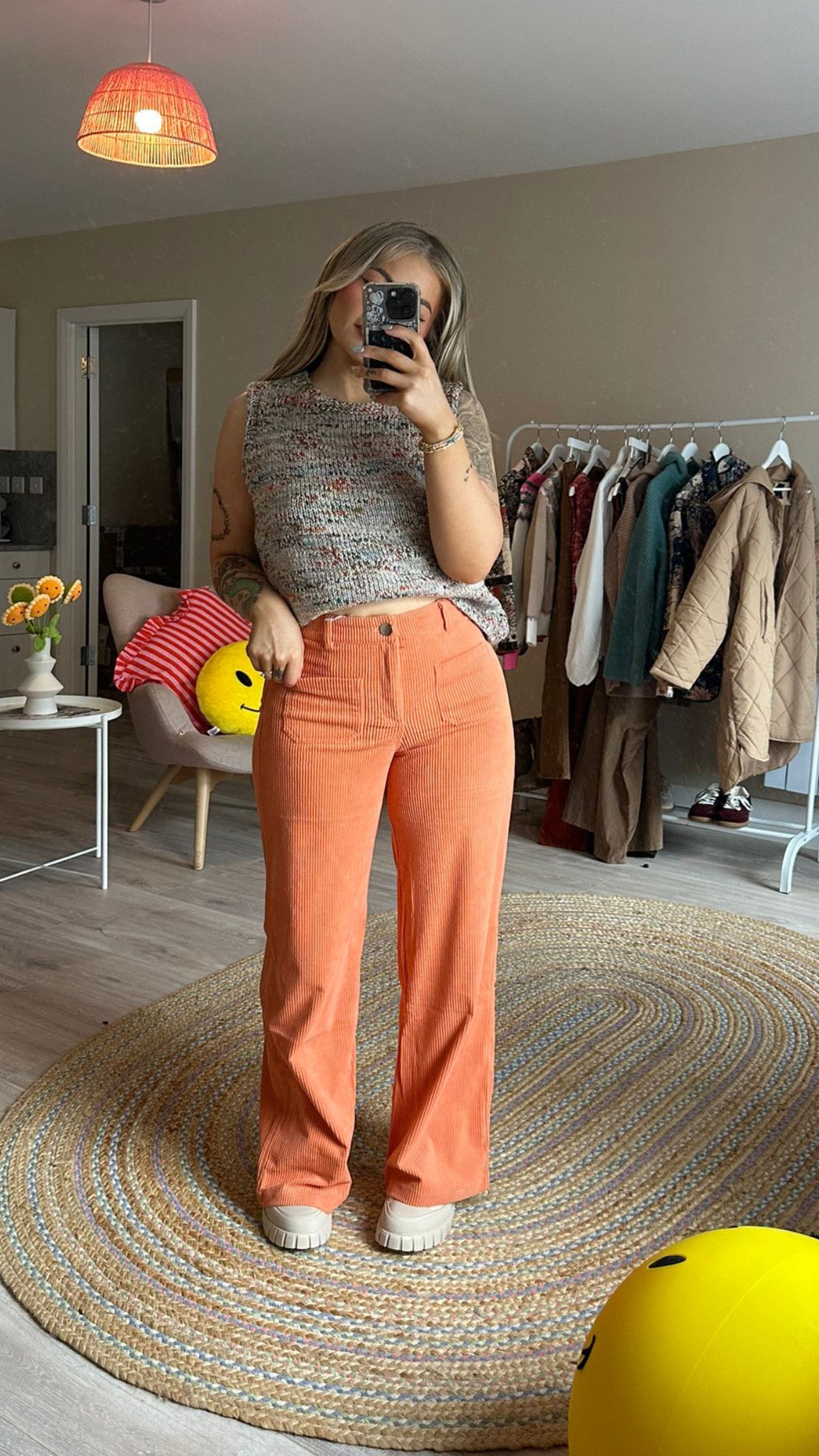 Orange High Waisted Cords