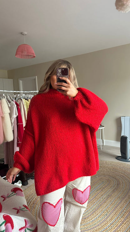 Chunky Oversize Jumper - Red