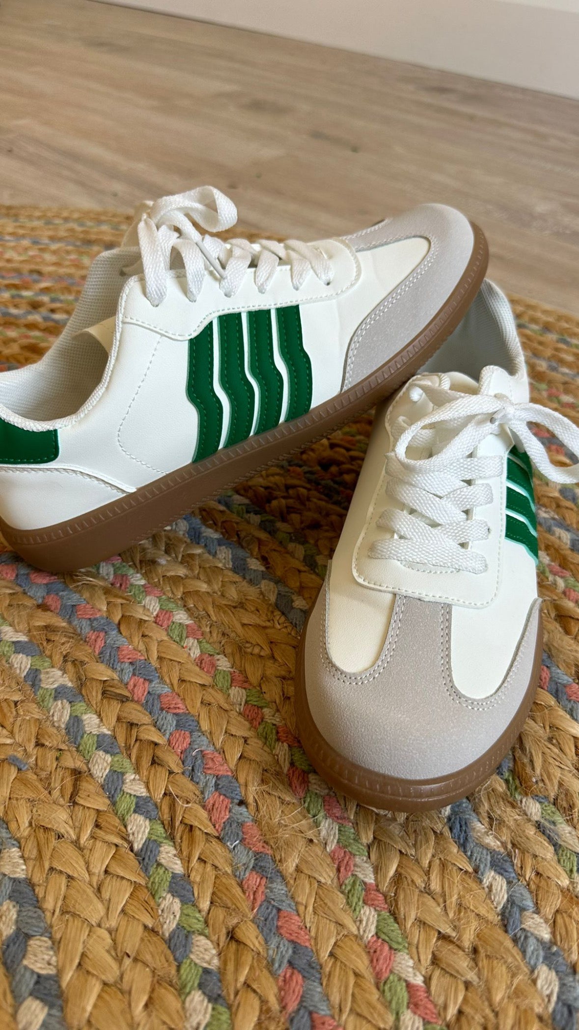 White and Green Trainers