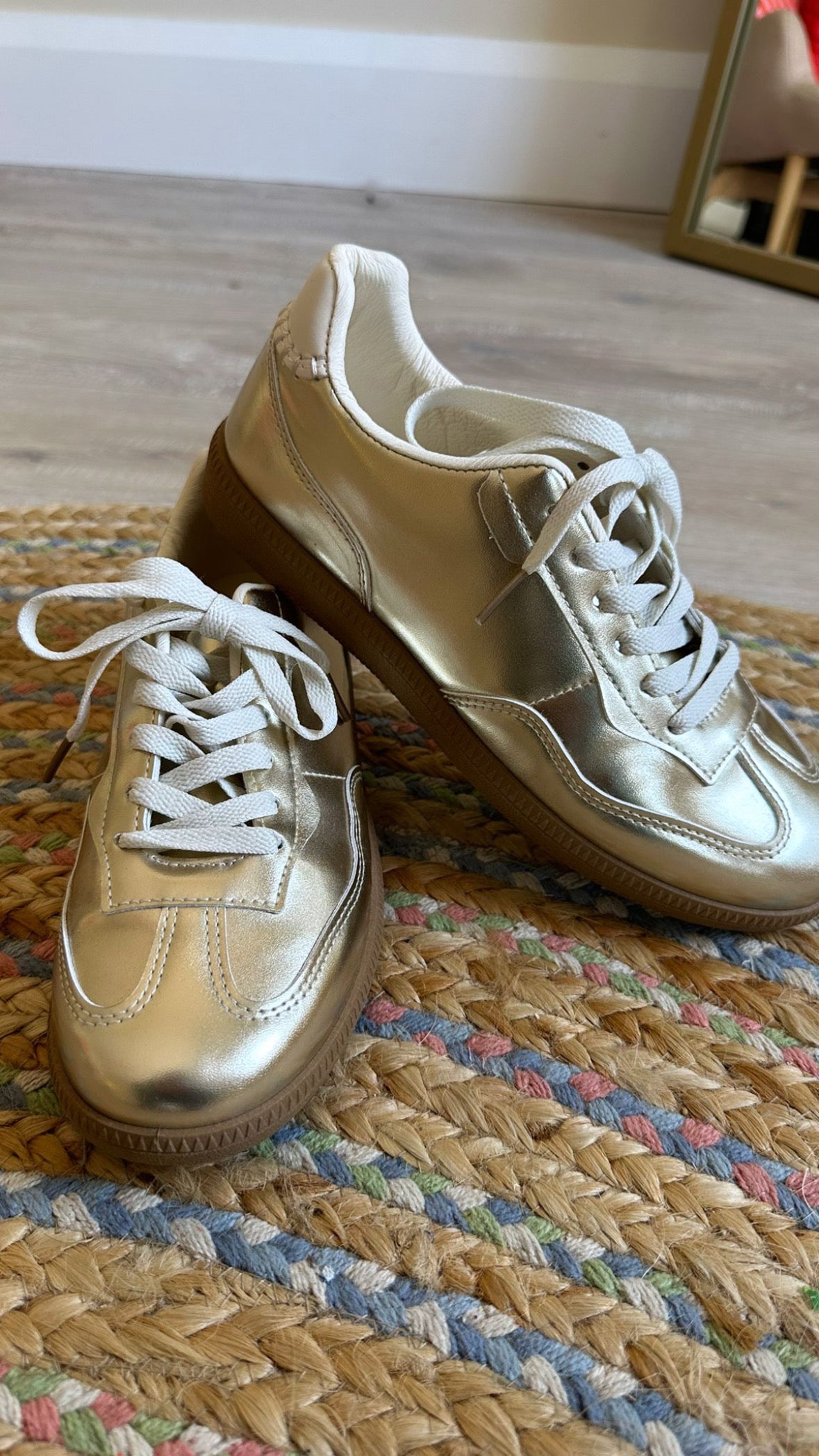 Gold Metallic Trainers