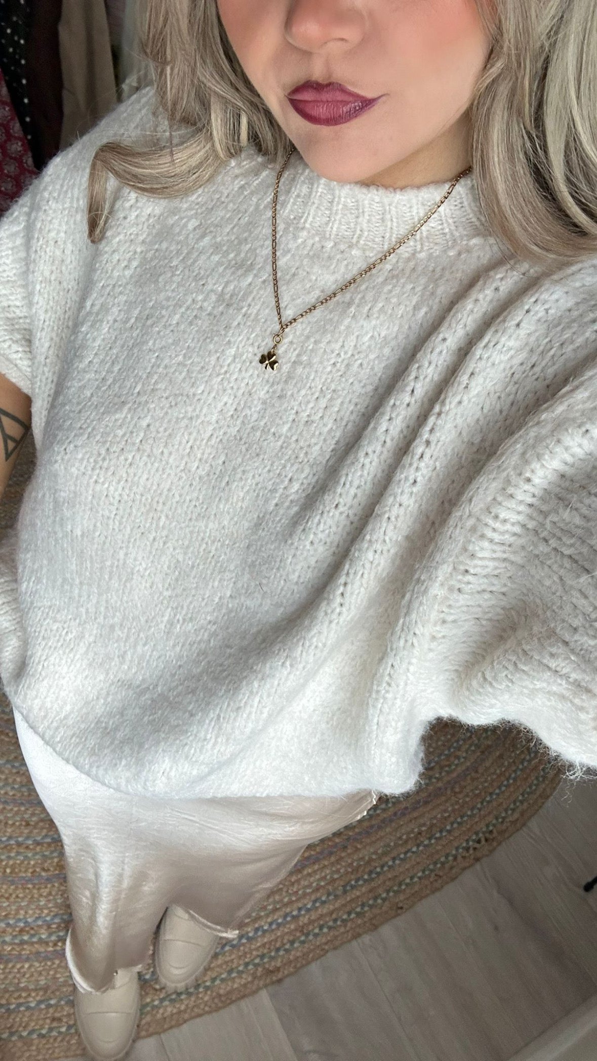 Chunky Short Sleeve Knit - Cream