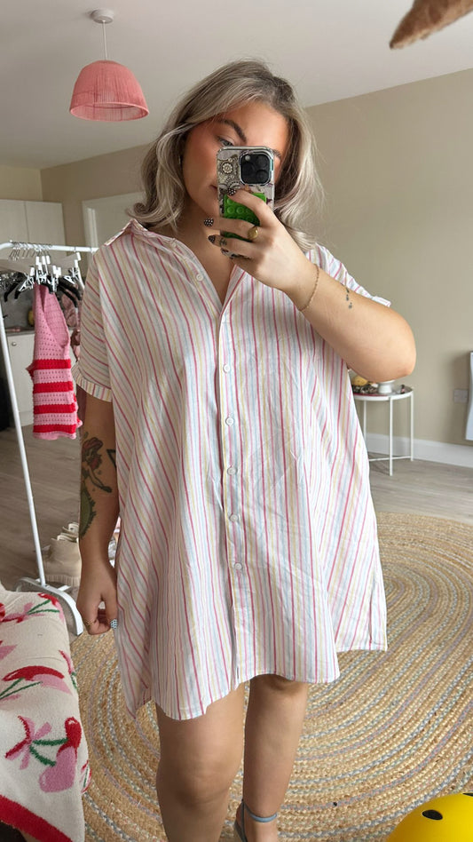 Rainbow Pastel Shirt Dress