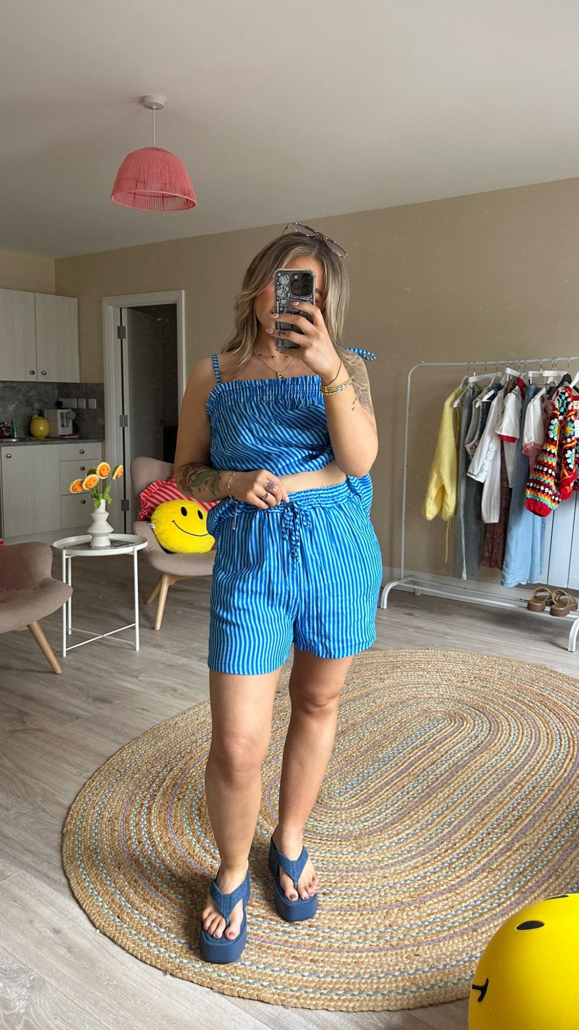 Blue Striped Co Ord