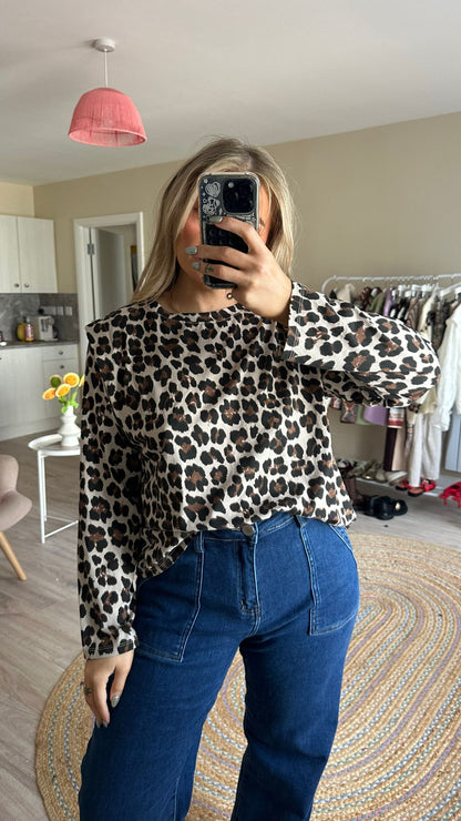 Leopard Print Long Sleeve Top