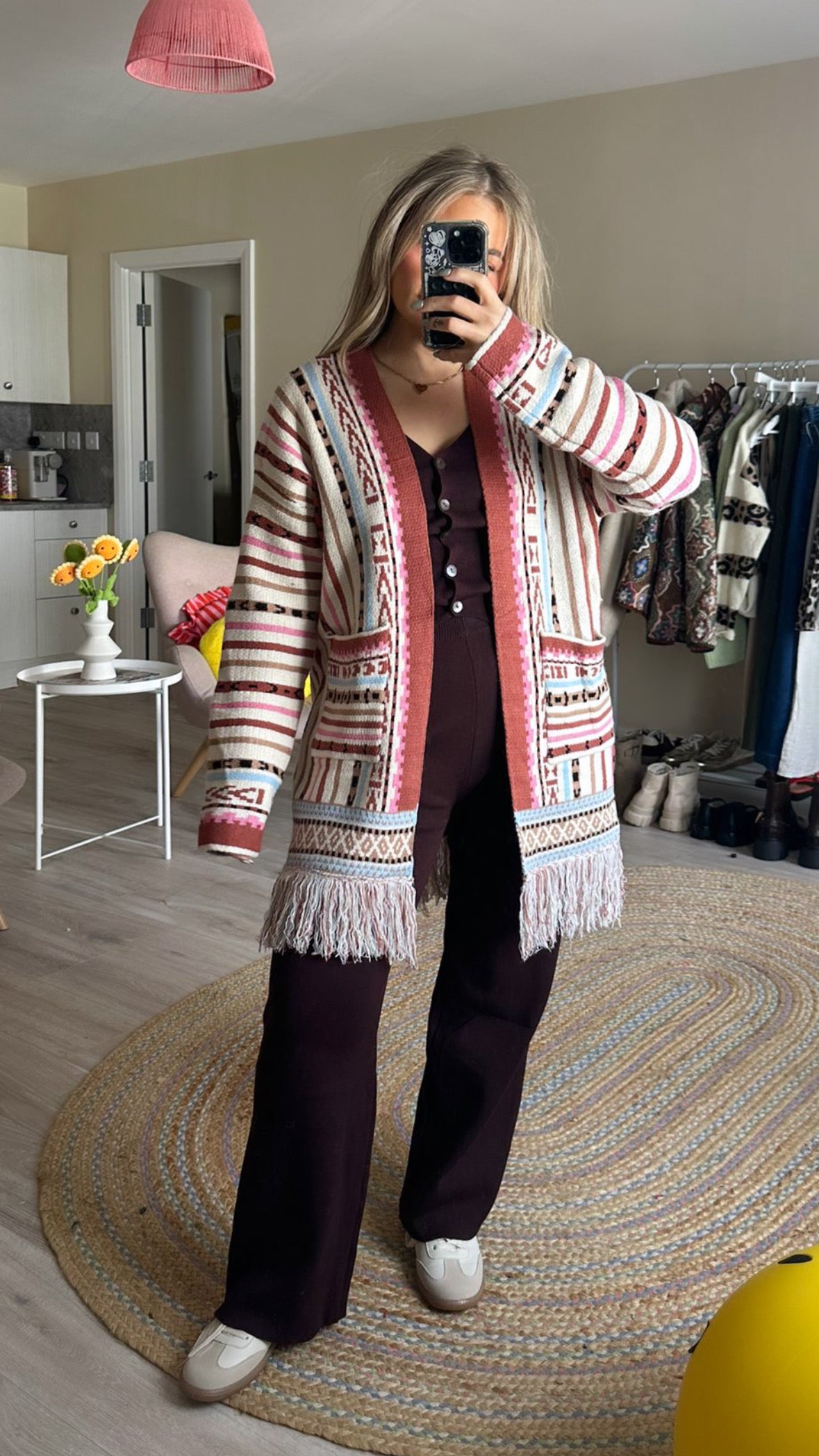 Multi Stripe Tassle Cardigan