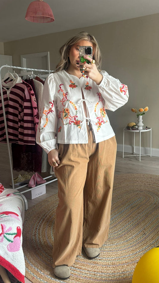Caramel Pull On Cord Trousers