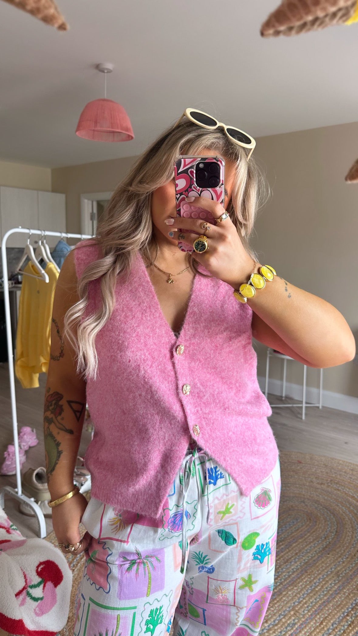 Pink Knitted Waistcoat