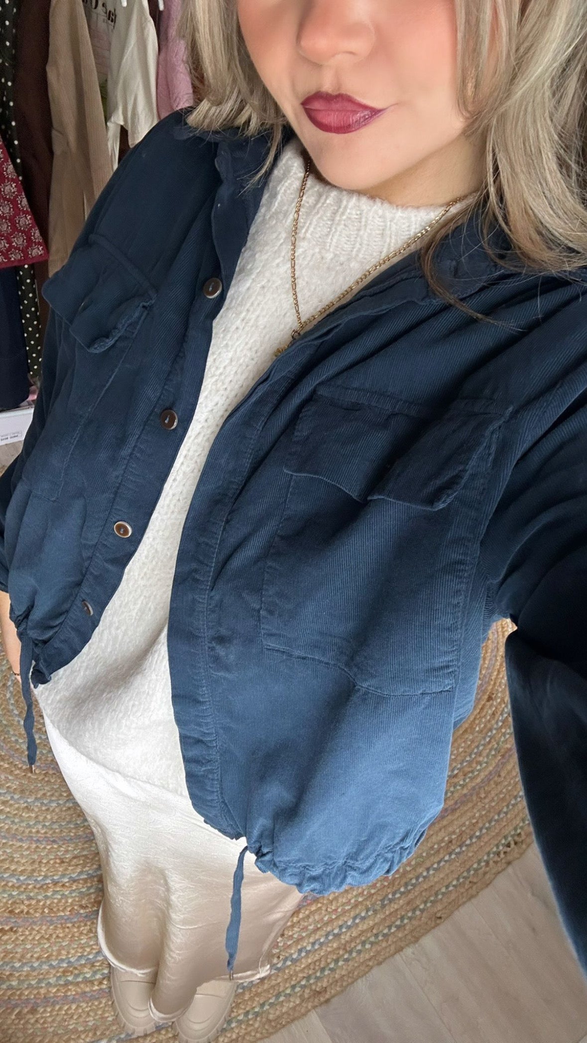 Lightweight Cord Jacket - Petrol Blue
