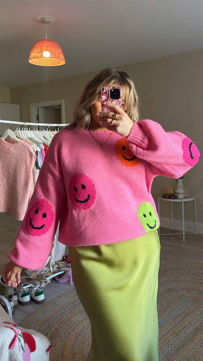 Pink Smiley Face Jumper