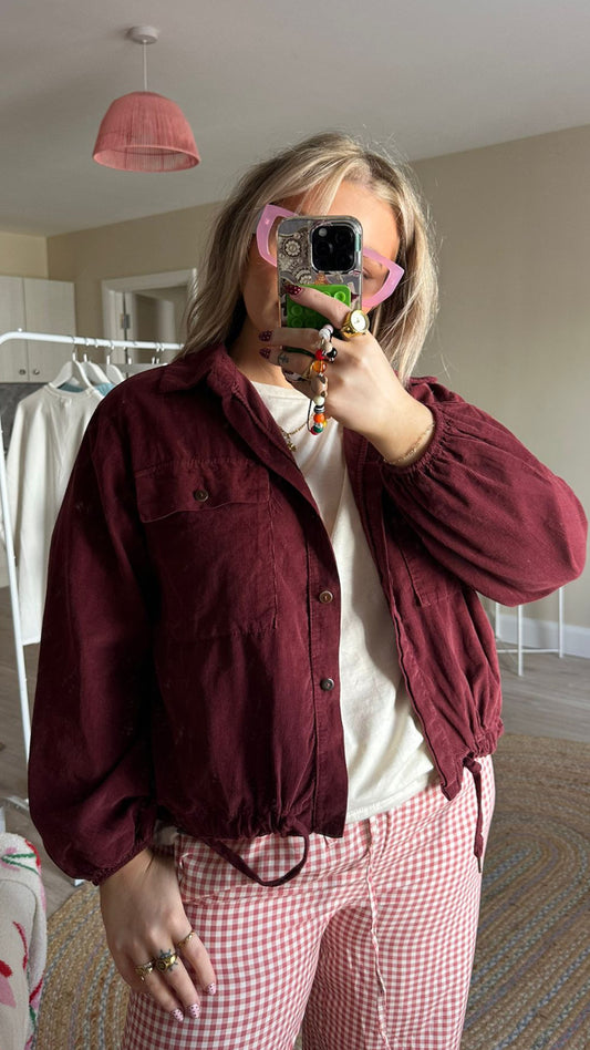 Lightweight Cord Jacket - Burgundy