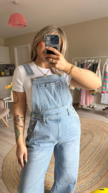 Denim Button Up Dungarees