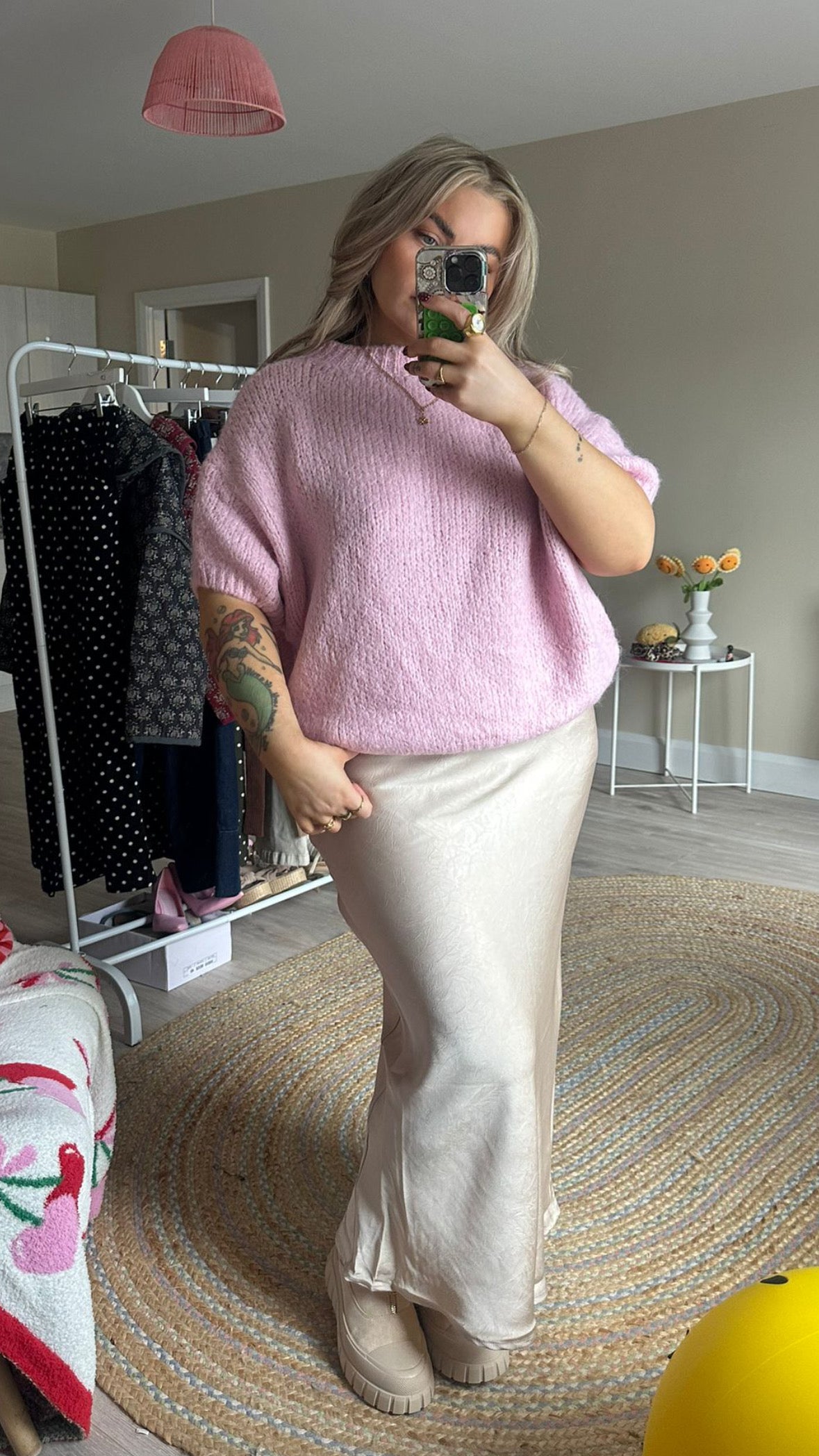 Chunky Short Sleeve Knit - Pink