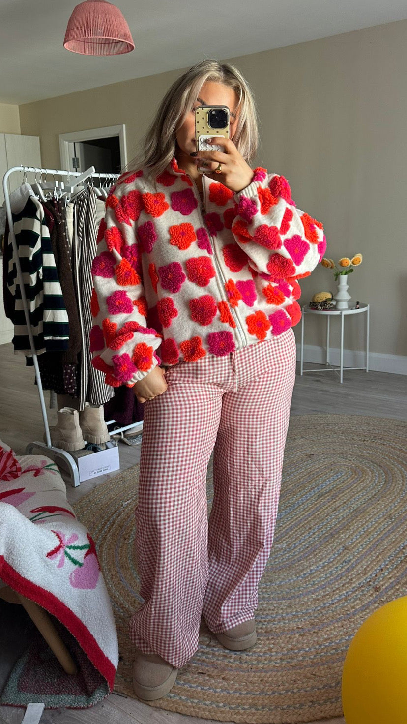 Flower Fleece Jacket - Pink