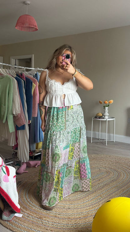 Pintuck Milkmaid Crop Top