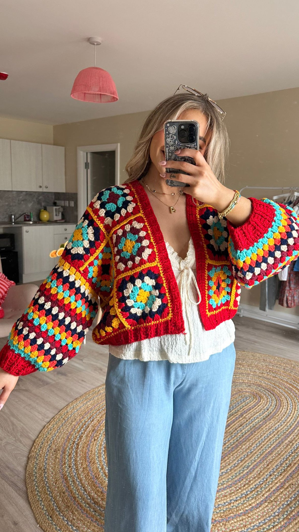 Crochet Knit Oversized Cardigan