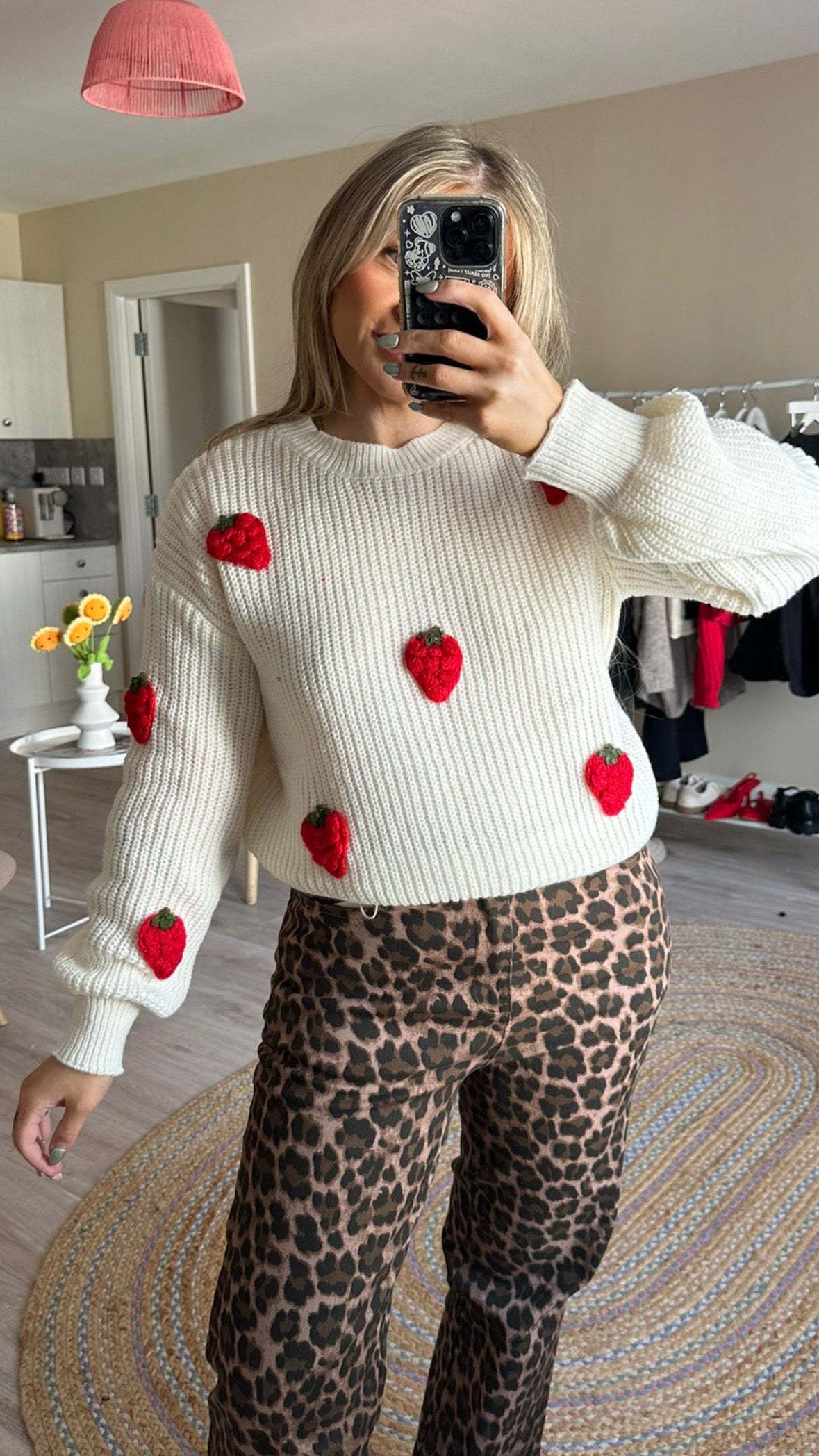 3D Strawberry Knit Jumper