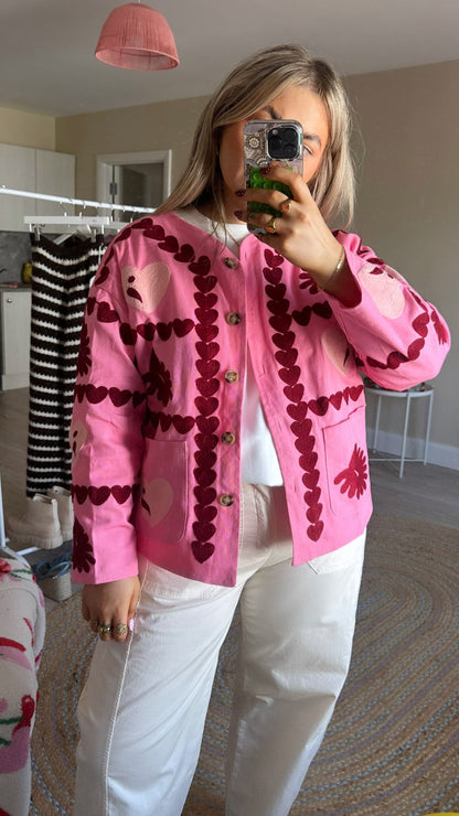 Pink Embroidered Jacket