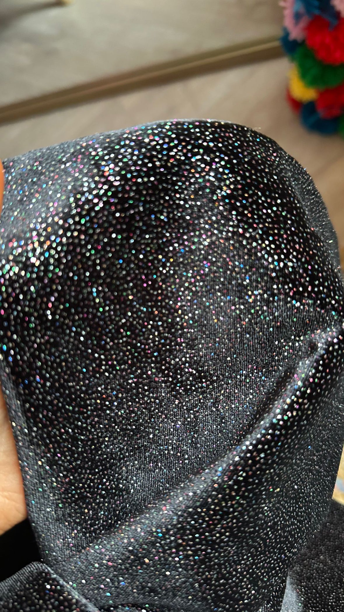 Velvet Bow Top - Black Sparkle