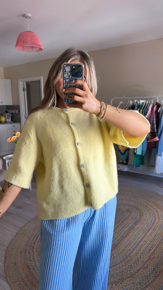 Yellow Knit Cardigan