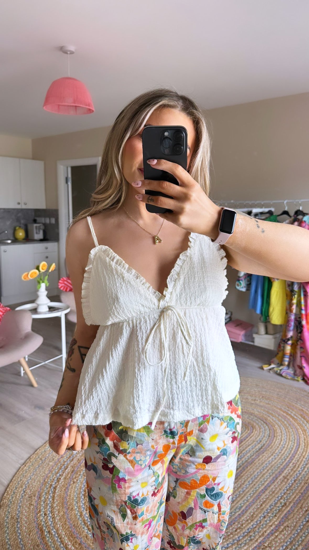 Cream Babydoll Strappy Top