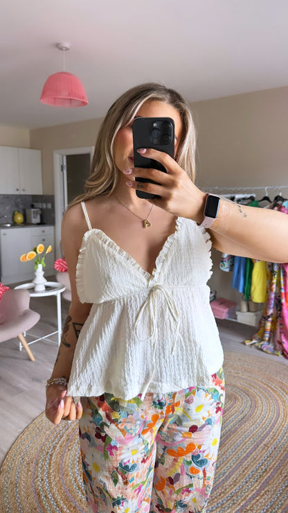 Cream Babydoll Strappy Top