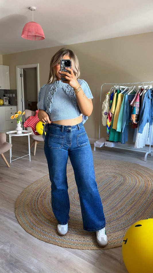 High Waist Front Pocket Jeans