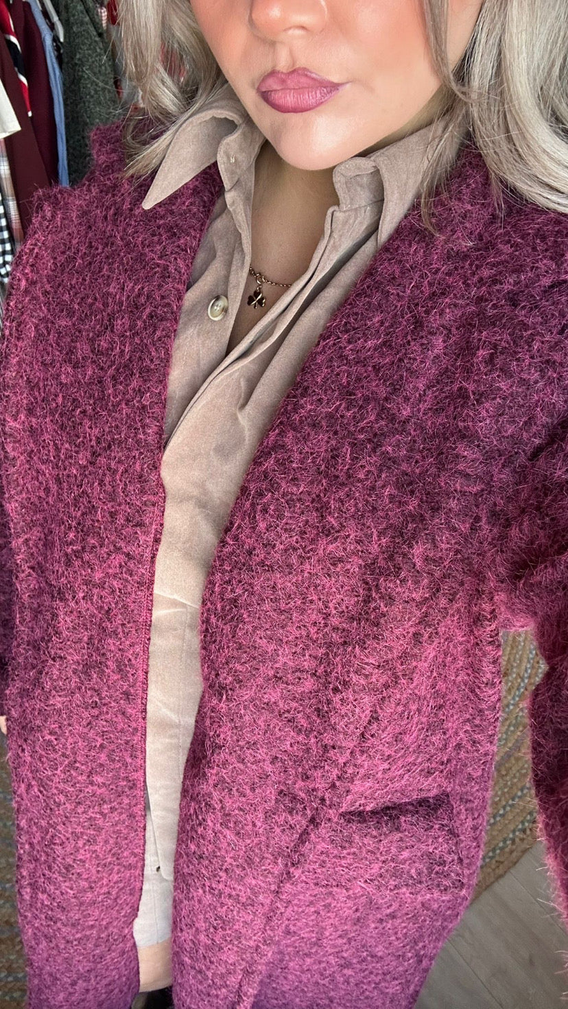 Berry Textured Longline Coat