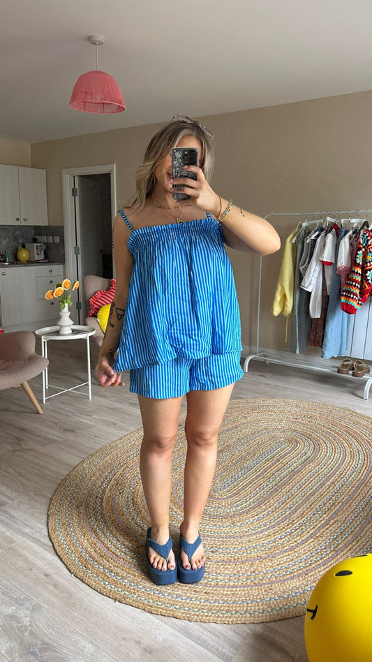 Blue Striped Co Ord