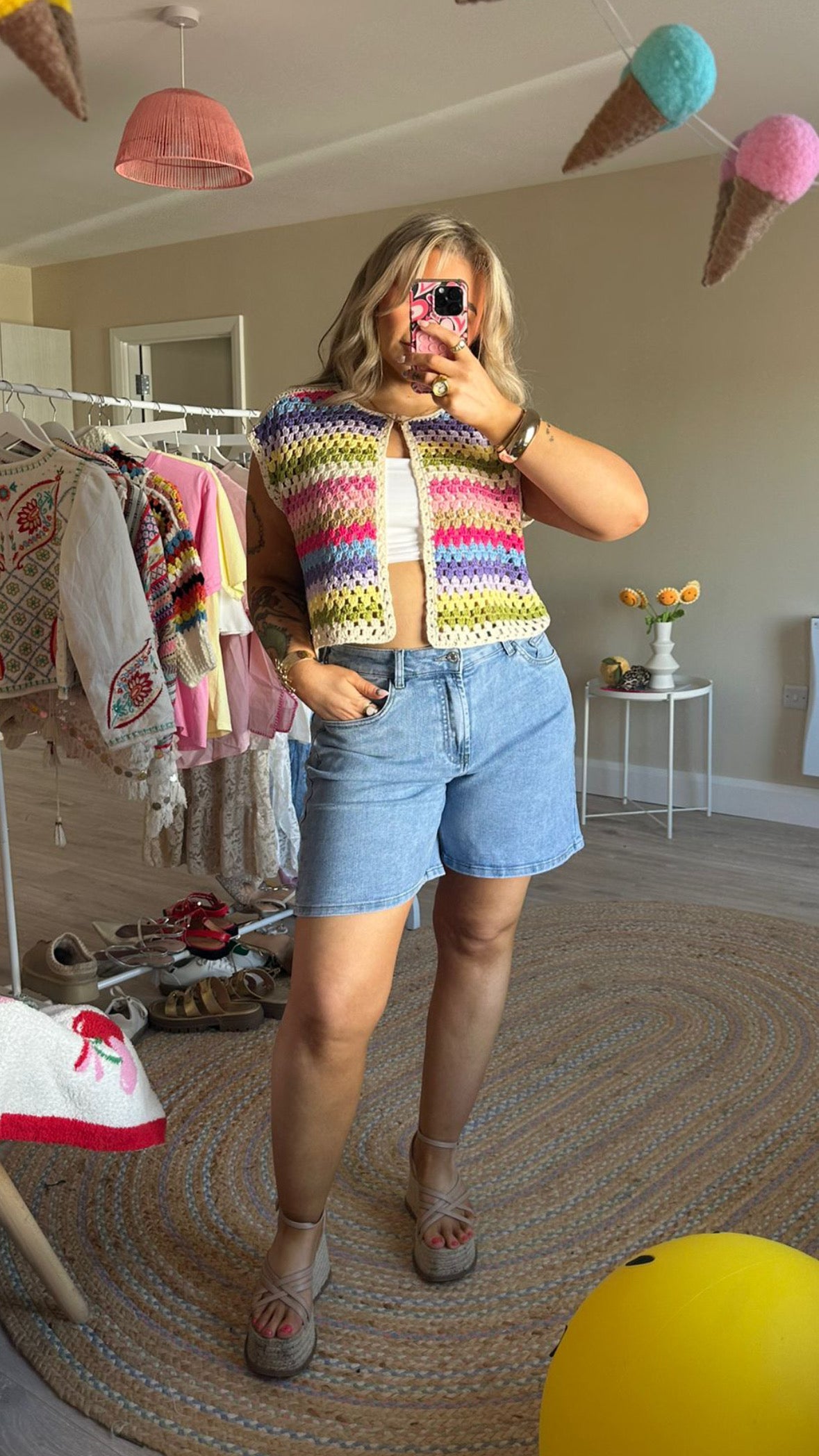 Light Wash Jean Shorts