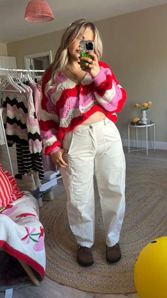 Barrel Leg Trousers with Belt