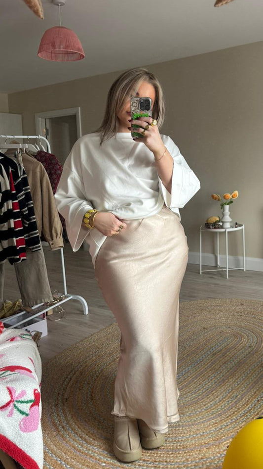 Beige Slip Skirt