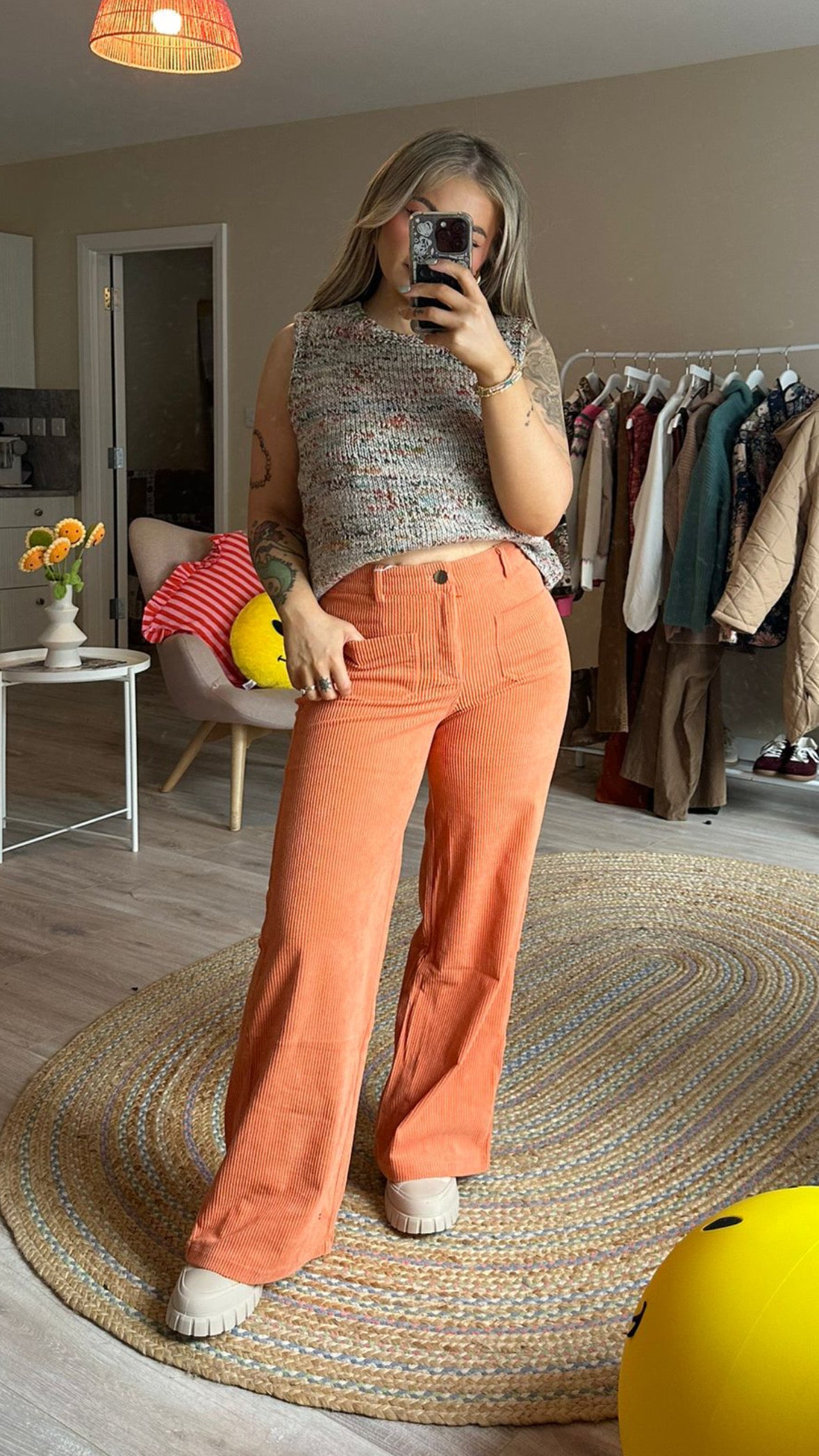 Orange High Waisted Cords