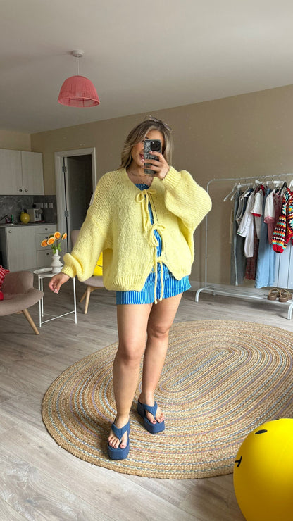 Yellow Bow Tie Cardigan